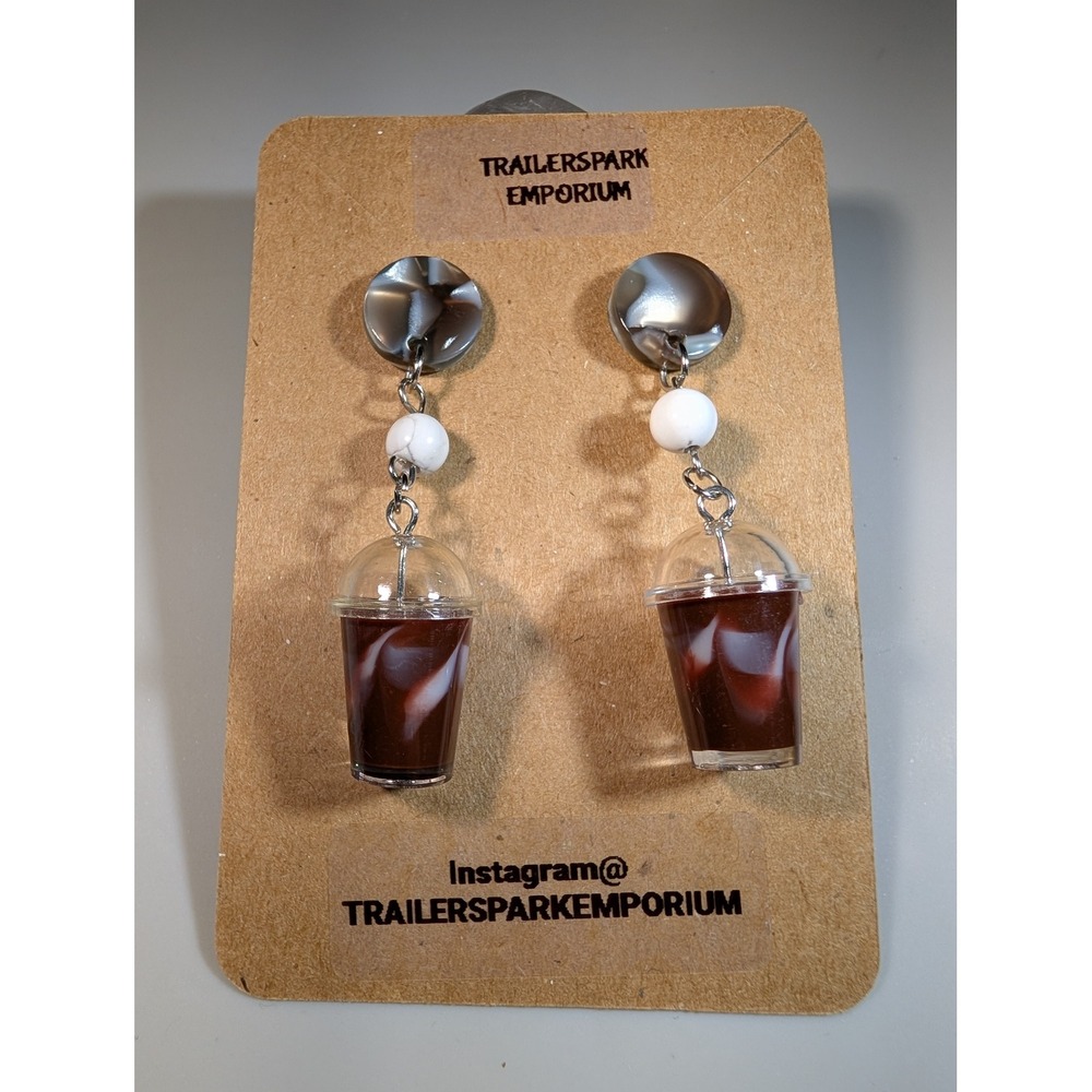 Trailerspark Emporium Blended Coffee Drop Earrings Nickel Free Iced Mocha